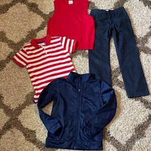 4PC Boys Pants, polo, sweater & jacket